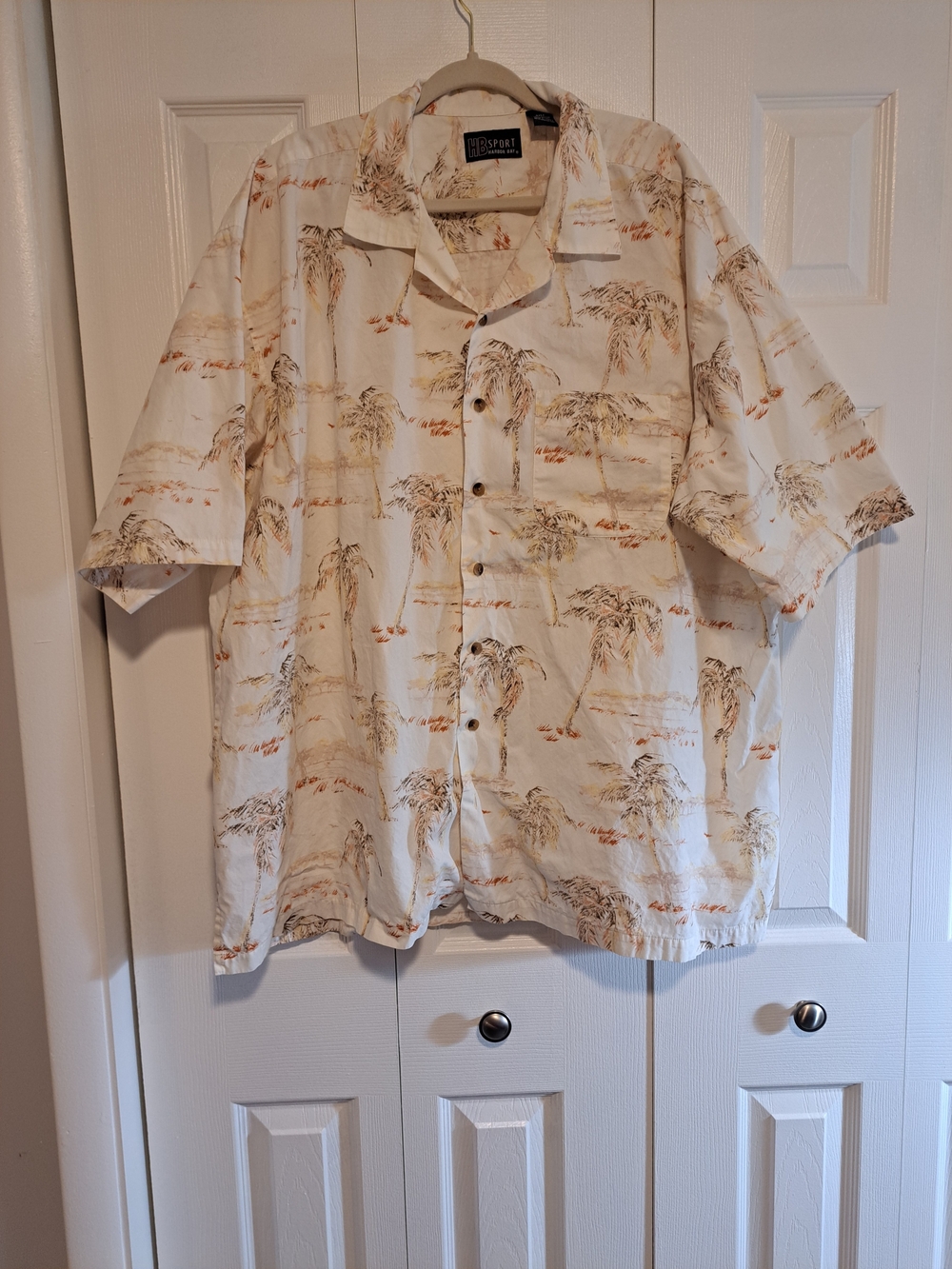 Harbor Bay Cream and Tan Tropical Camp Shirt